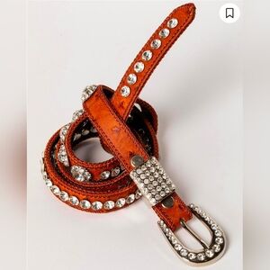Shyanne Girls Ostrich Leather Studded Belt